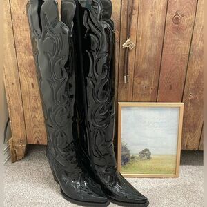 Jeffrey Campbell Amigo over the knee cowgirl western boot NWOB